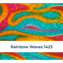 Metallic deco rainbow waves